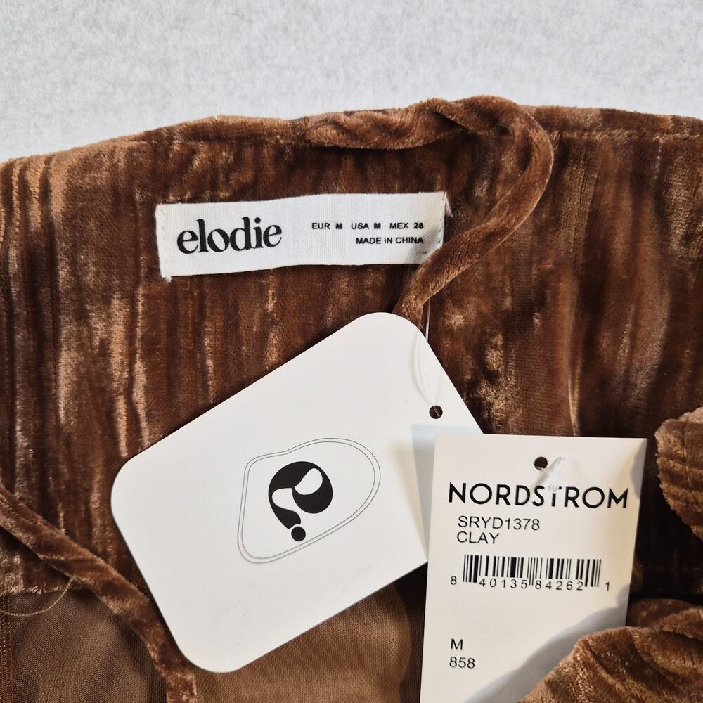 NWT Elodie Velvet Sleevless Mini Dress Clay Brown V-Neck Size Medium Juniors - Picture 8 of 12